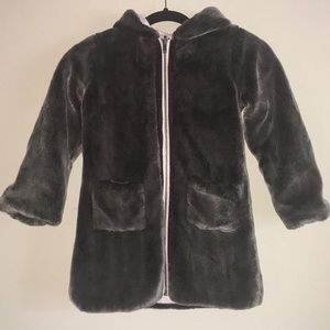 Lili Gaufrette Gray Faux Fur Kids Coat